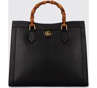 GUCCI Diana Grained Leather Tote Bag with Bamboo Handles