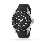 Gucci Mens Black YA136204B Dive Steel, Black Pvd and Rubber Quartz Watch