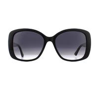 Gucci GG0762S 001 Woman Sunglasses Injected Black Grey Squared Normal Shaded