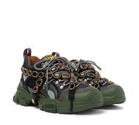 Gucci Flashtrek Trainers with Removable Crystal Straps - Green & Black - UK2 / IT35