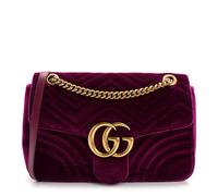 Gucci GG Marmont Velvet Matelasse Shoulder Bag - Fuchsia