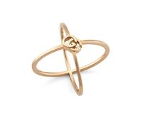 Gucci GG Running 18ct Rose Gold Criss Cross Ring (Size M)