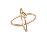 Gucci GG Running 18ct Rose Gold Criss Cross Ring (Size N-O)