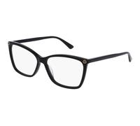 Gucci GG0025O 001 Woman Optical frames Plastic Black Transparent Cat Eye