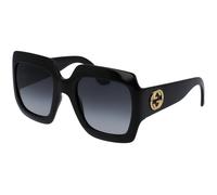 Gucci GG0053SN 001 Woman Sunglasses Acetate Black Grey Oversize Shaded