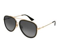 Gucci GG0062S 011 Woman Sunglasses Metal Gold Grey Pilot Polarized Flash