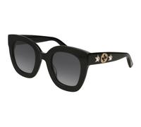 Gucci GG0208S 001 Woman Sunglasses Plastic Black Grey Squared Normal