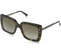 Gucci GG0216S 002 Havana with Antique Silver Square Sunglasses Sonnenbrille 53mm