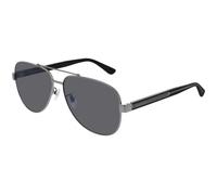 Gucci GG0528S 007 Man Sunglasses Metal Ruthenium Grey Pilot Polarized