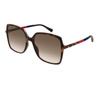 Gucci GG0544S 008 Woman Sunglasses Acetate Havana Brown Squared