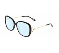 Gucci GG0649SK Womens Oval Designer Blue Light Blocking Glasses Black/Gold 58 mm