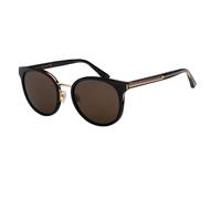 GUCCI GG0850SK 002 Round Oval Panthos Black Shiny Grey 56 mm Women's Sunglasses