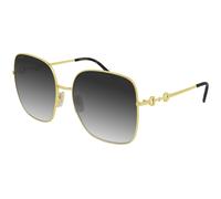 Gucci GG0879S 001 Woman Sunglasses Metal Gold Grey Squared Normal Shaded