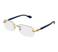 Gucci GG1221O 004 Man Optical frames Metal Gold Transparent Squared