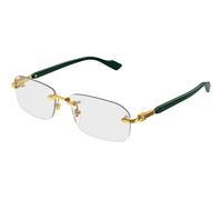 Gucci GG1221O 005 Man Optical frames Metal Gold Transparent Squared
