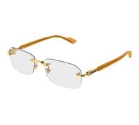 Gucci GG1221O 006 Man Optical frames Metal Gold Transparent Squared