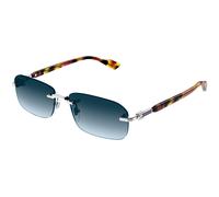 Gucci GG1221S 007 Man Sunglasses Metal Silver Blue Squared