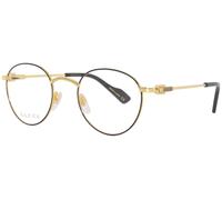 Gucci GG1222O 001 Eyeglasses Frame Men's Black/Gold Full Rim Oval Shape 48-mm