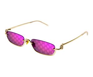 Gucci GG1278S 005 Unisex Sunglasses Metal Gold Violet Squared Normal Decoration