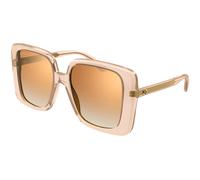 Gucci GG1314S 005 Woman Sunglasses Acetate Beige Brown Squared Normal Mirror