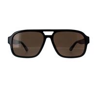 Gucci Men's Aviator Black Brown Polarised GG1342S Gucci Black One Size