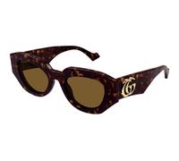 Gucci GG1421S 002 Woman Sunglasses Acetate Havana Brown Geometric