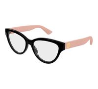 Gucci GG1581O 007 Woman Optical frames Injected Black Transparent Round