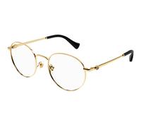 Gucci GG1594O 001 Woman Optical frames Metal Gold Transparent Round