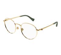 Gucci GG1594O 002 Woman Optical frames Metal Gold Transparent Round