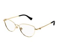 Gucci GG1595O 001 Woman Optical frames Metal Gold Transparent Cat Eye