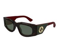 Gucci GG1664S 002 Woman Sunglasses Acetate Havana Green Squared