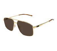 Gucci GG1676S 002 Man Sunglasses Metal Gold Brown Pilot