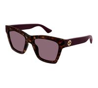 Gucci GG1714S 007 Woman Sunglasses Injected Havana Violet Cat Eye