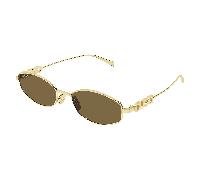 Gucci GG1802S 005 Woman Sunglasses Metal Gold Brown Round