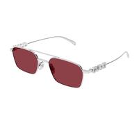 Gucci GG1804S 004 Woman Sunglasses Metal Silver Red Squared