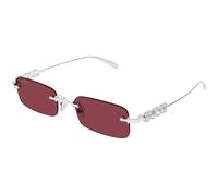 Gucci GG1808S 004 Man Sunglasses Metal Silver Red Squared