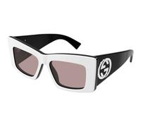 Gucci GG1842S 006 Woman Sunglasses Acetate White Brown Butterfly