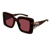 Gucci GG2025S 002 Woman Sunglasses Injected Havana Red Squared