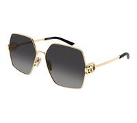 Gucci GG2163S 001 Woman Sunglasses Metal Gold Grey Squared