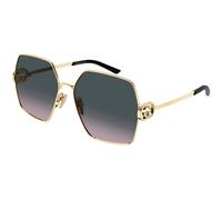 Gucci GG2163S 002 Woman Sunglasses Metal Gold Grey Squared