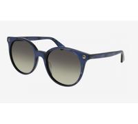 Gucci Grey Gradient Round Ladies Sunglasses GG0091S 005 52 Blue Frame