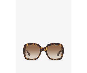 Gucci Gucci Gg1337S Rectangle-Frame Acetate Sunglasses Brown