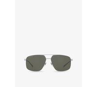 Gucci Gucci Gg1676S Pilot-Frame Metal Sunglasses Silver