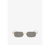 Gucci Gucci Gg1808S Rectangle-Frame Metal Sunglasses Gold