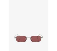 Gucci Gucci Gg1808S Rectangle-Frame Metal Sunglasses Silver