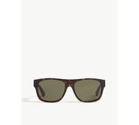 Gucci Gucci Havana Gg0341S Rectangle-Frame Sunglasses Brown