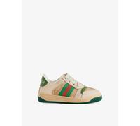 Gucci Gucci Kids' Screener Web-Stripe Leather Low-Top Trainers New Sa/Du.Mi/Vi.Gr/N Eur 21 /5 UK Kids