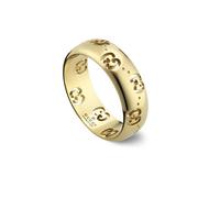 Gucci Icon 18ct Yellow Gold GG Thin Ring (Size V)
