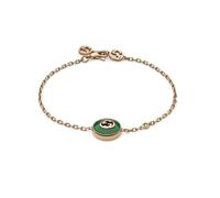 Gucci Interlocking 18ct Rose Gold Diamond & Green Agate Bracelet