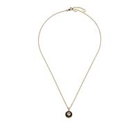 Gucci Interlocking 18ct Yellow Gold Diamond & Onyx Pendant Necklace